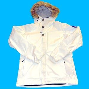 Phenix XL AeroThermal White Softshell Ski Jacket 10th Mountain Division Patches